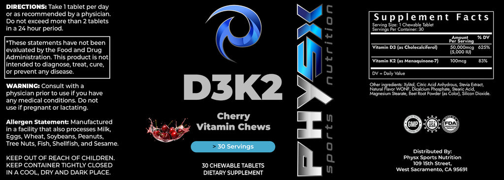 D3K2 Cherry Vitamin Chews