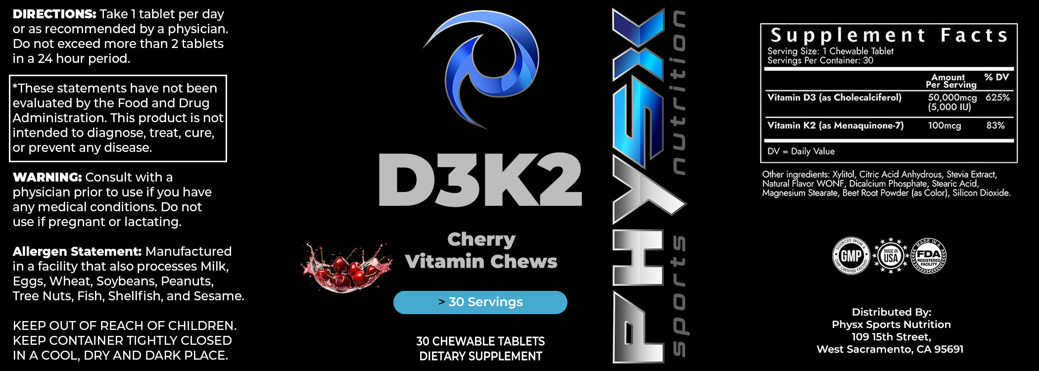 D3K2 Cherry Vitamin Chews