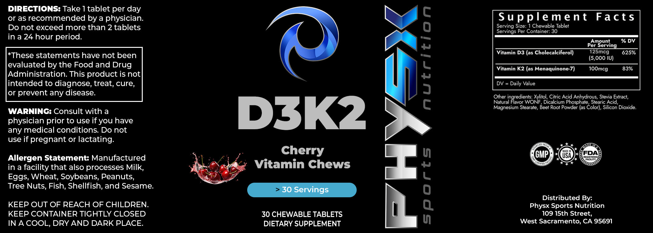 D3K2 Cherry Vitamin Chews