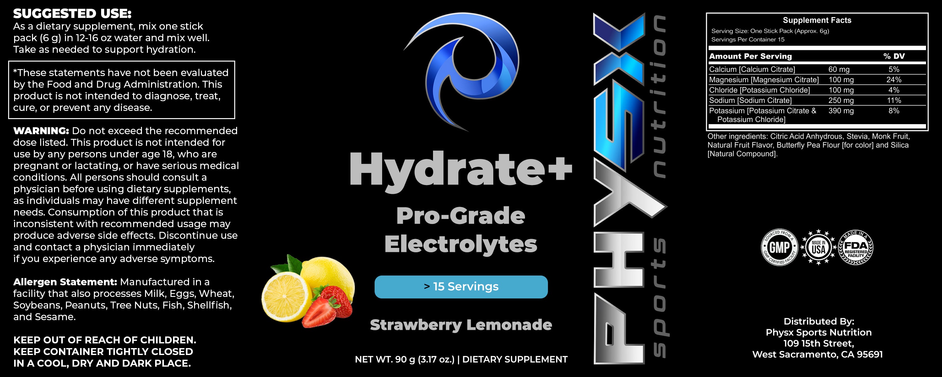 Hydrate+ - 15 Serving Sticks